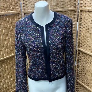 Elegant Multicolor Tweed Women's Blazer